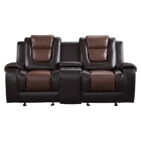 9470BR-2 - Double Glider Reclining Love Seat with Center Console