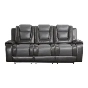 9470GY-3 - Double Reclining Sofa with Center Drop-Down Cup Holders