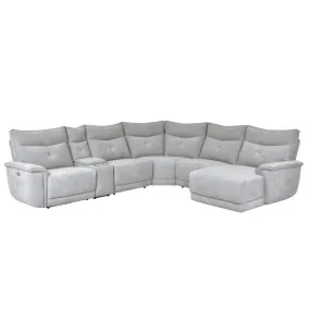 9509MGY*6LRPWH5R - (6)6-Piece Modular Power Reclining Sectional with Power Headrests, Right Chaise and USB Port