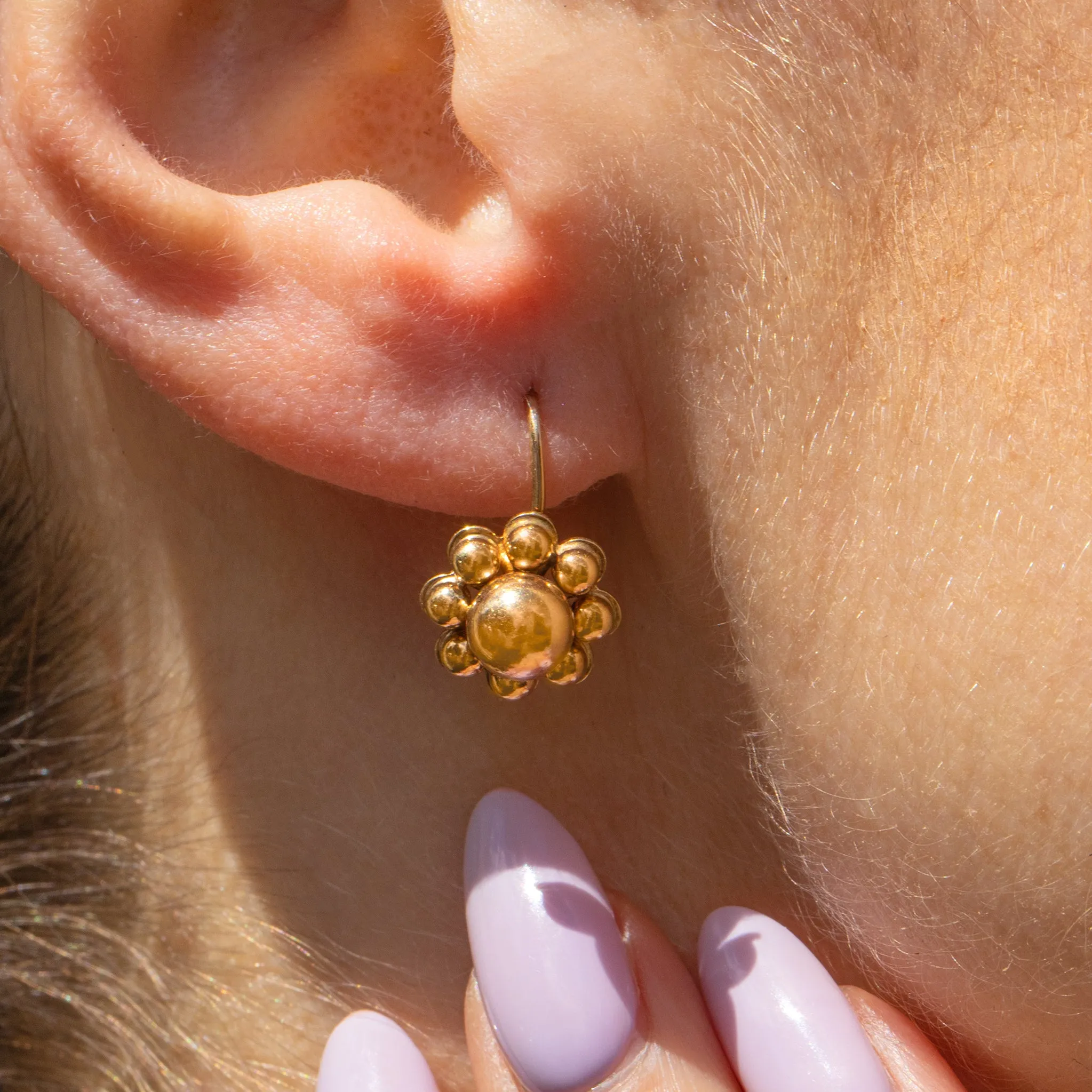 9ct Gold Flower Earrings