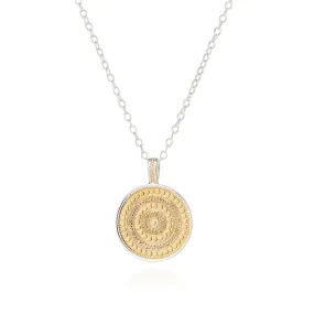 Anna Beck Classic Large Reversible Gold & Silver Disc Pendant Necklace