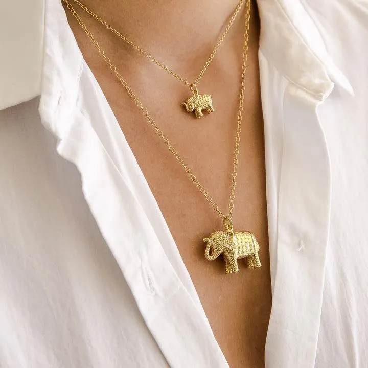 Anna Beck Elephant Charm Necklace - Gold