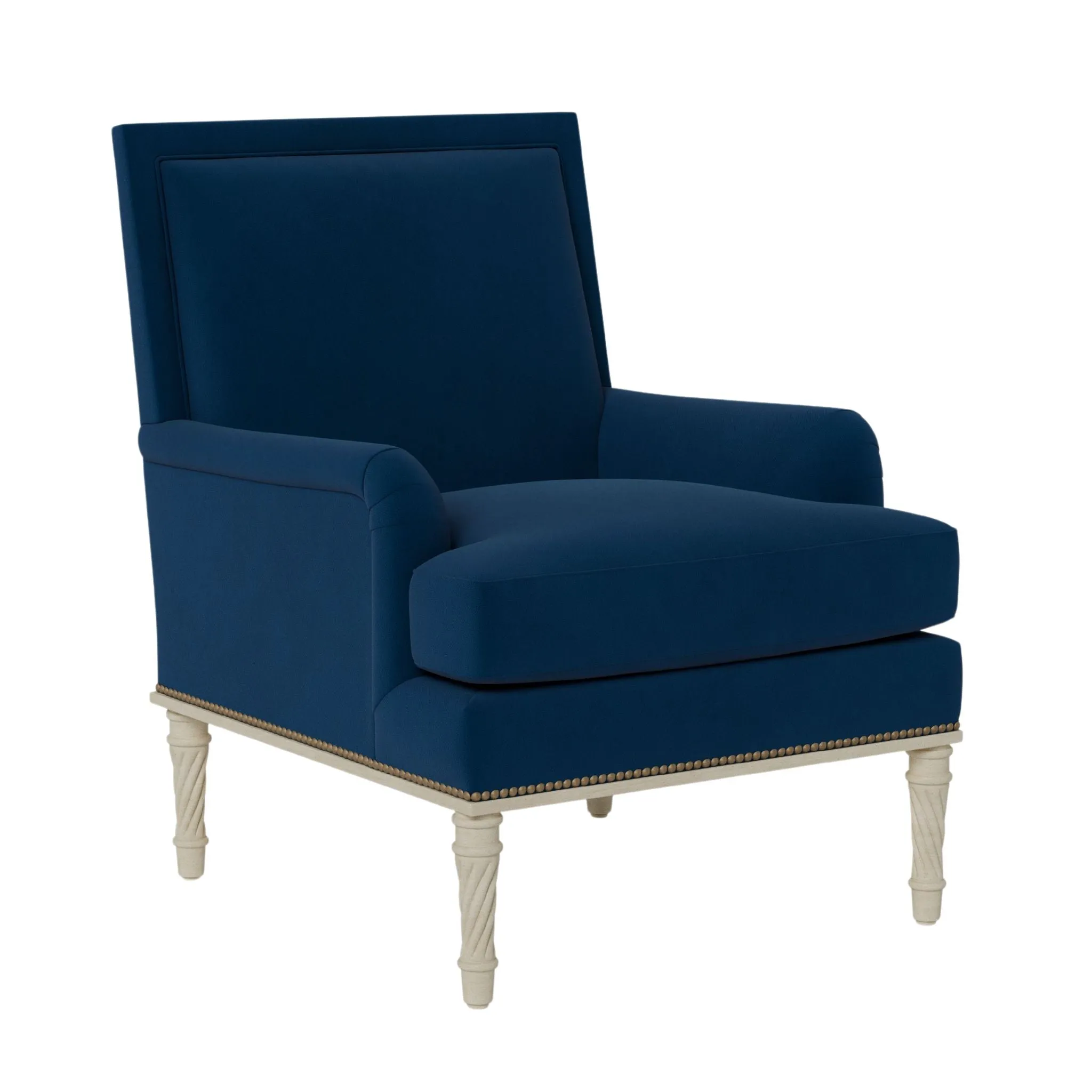 Azure Rolled Arm Upholstered Chair