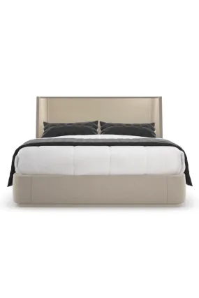 Beige Suede Platform Bed | Caracole Da Vita