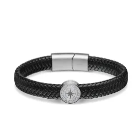 Bering Arctic Symphony Black Leather Bracelet, 634-816-200