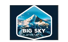 Big Sky Montana Mountain Design Souvenir Wood sign with frame 5x7