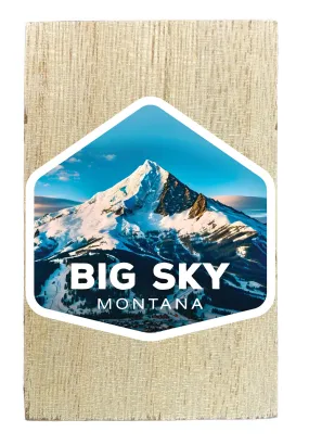 Big Sky Montana Mountain Design Souvenir Wooden 2 x 3 Fridge Magnet