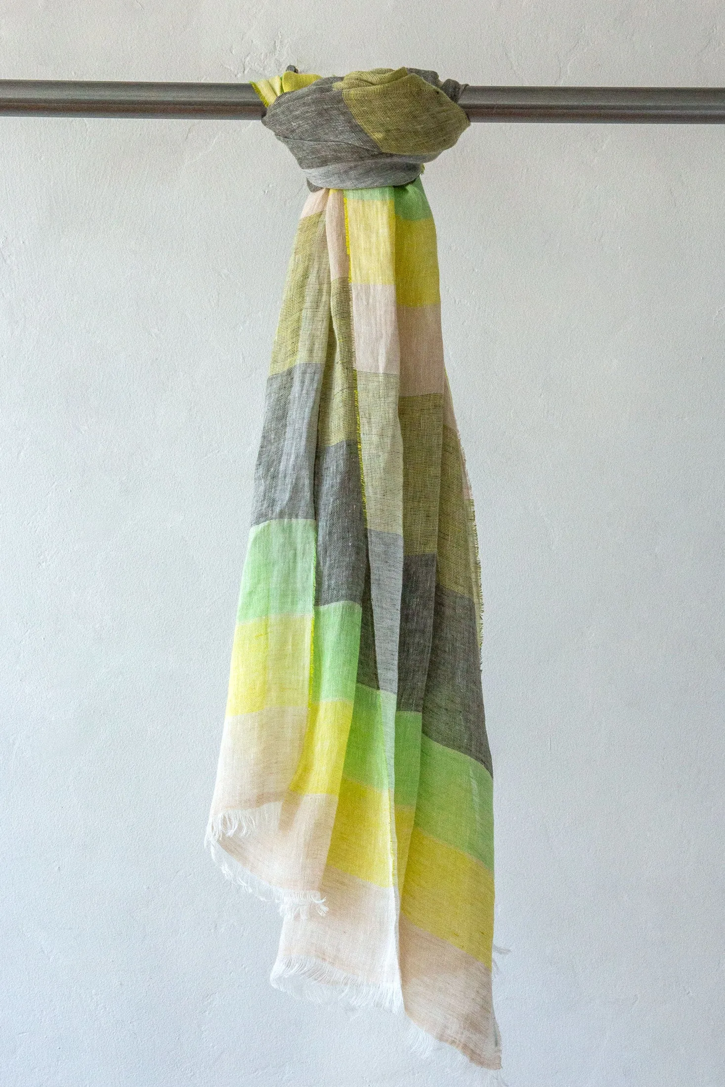 Big Stripe Linen Scarf