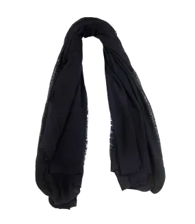 Black Large Cashmere Plain Stole