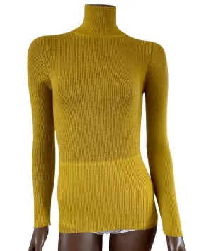 CASHMERE FEATHER WEIGHT RIB TNECK SIZE M