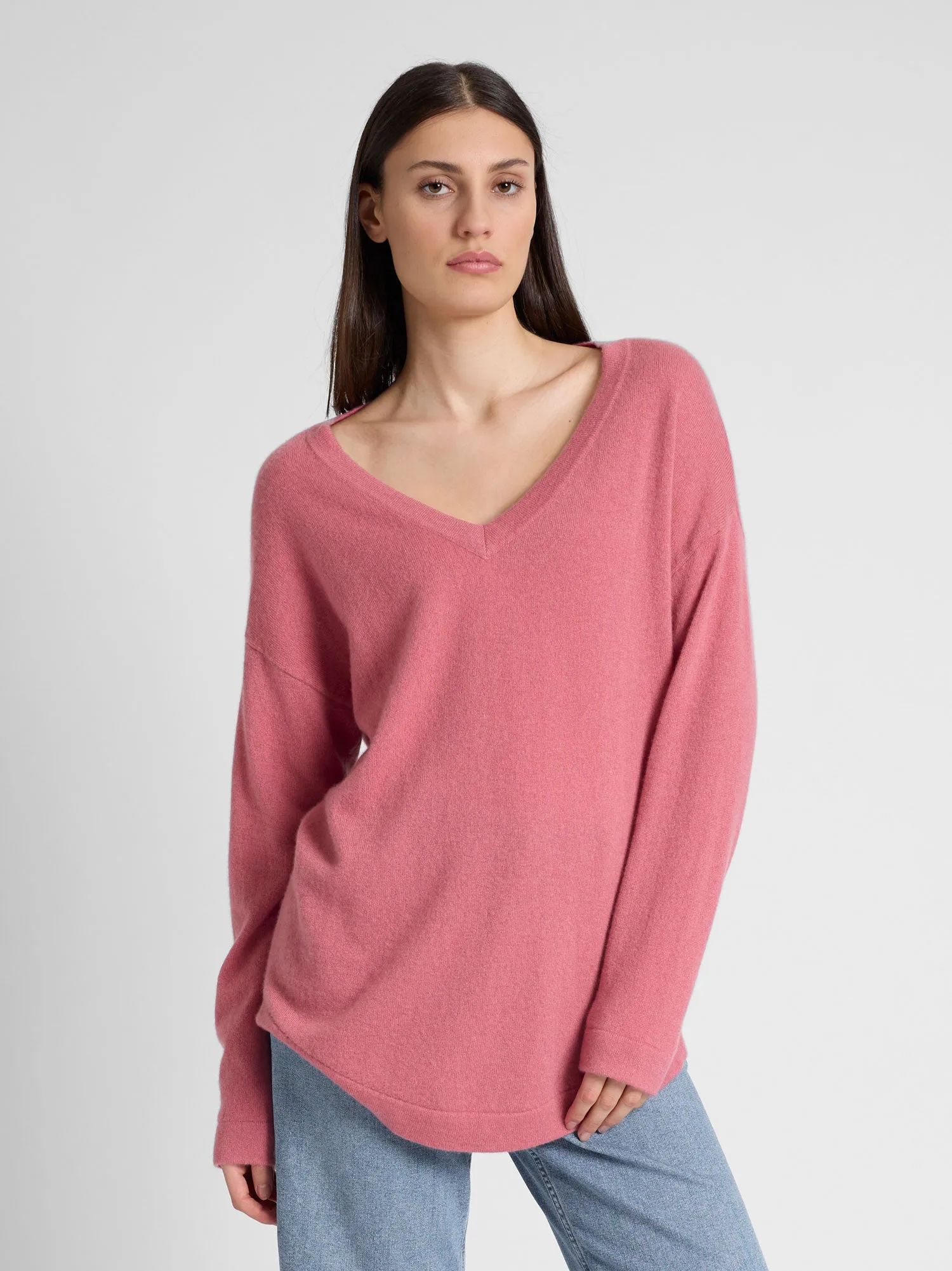 Cashmere sweater "Alva" - pink berry