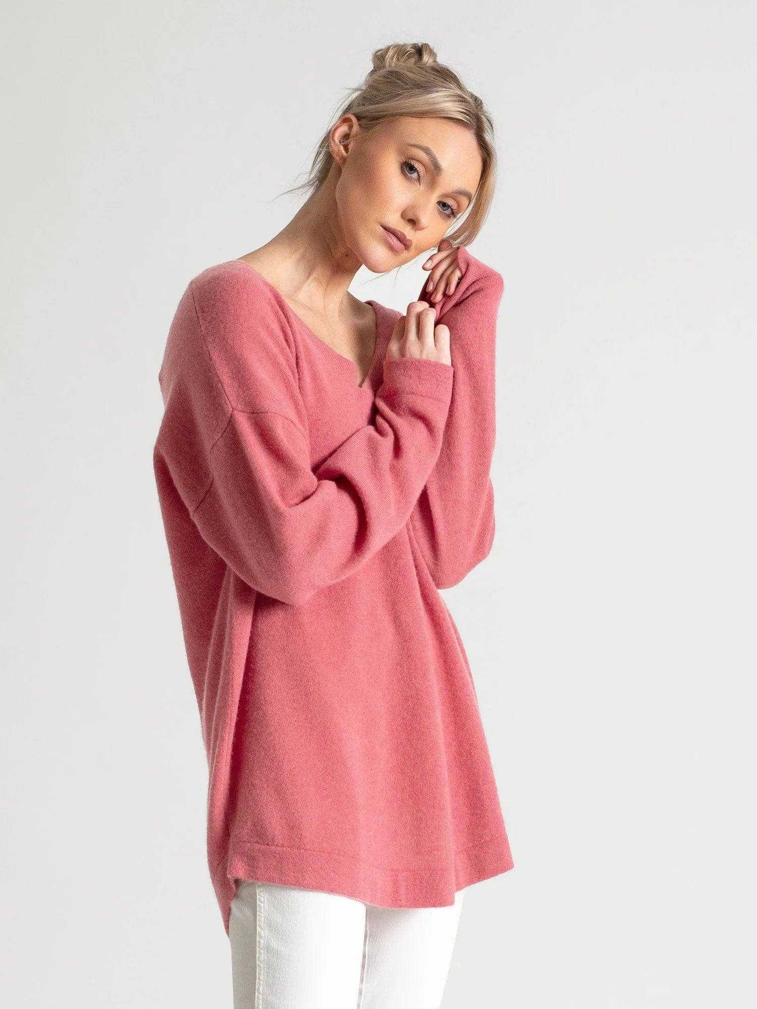 Cashmere sweater "Alva" - pink berry