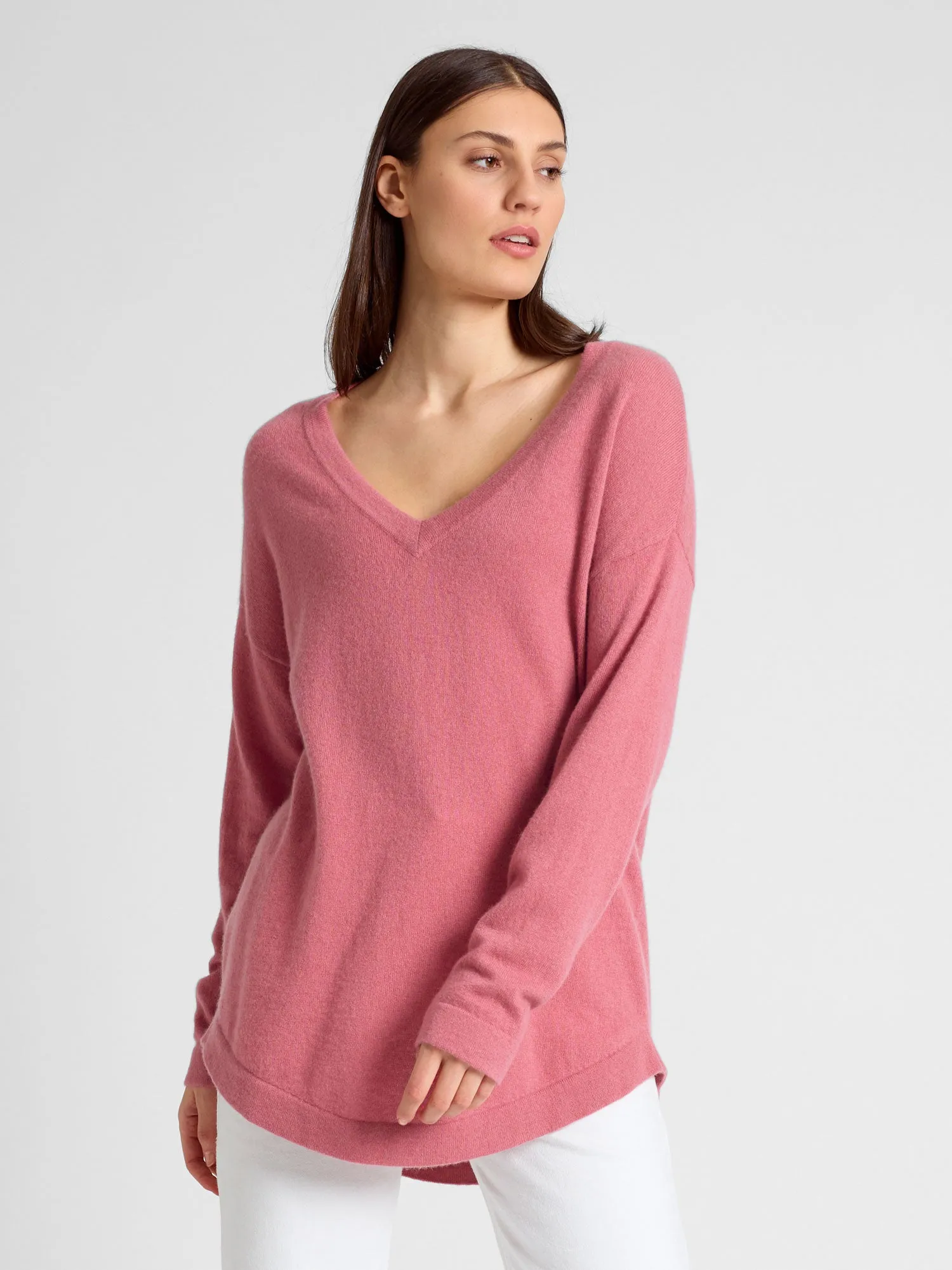 Cashmere sweater "Alva" - pink berry