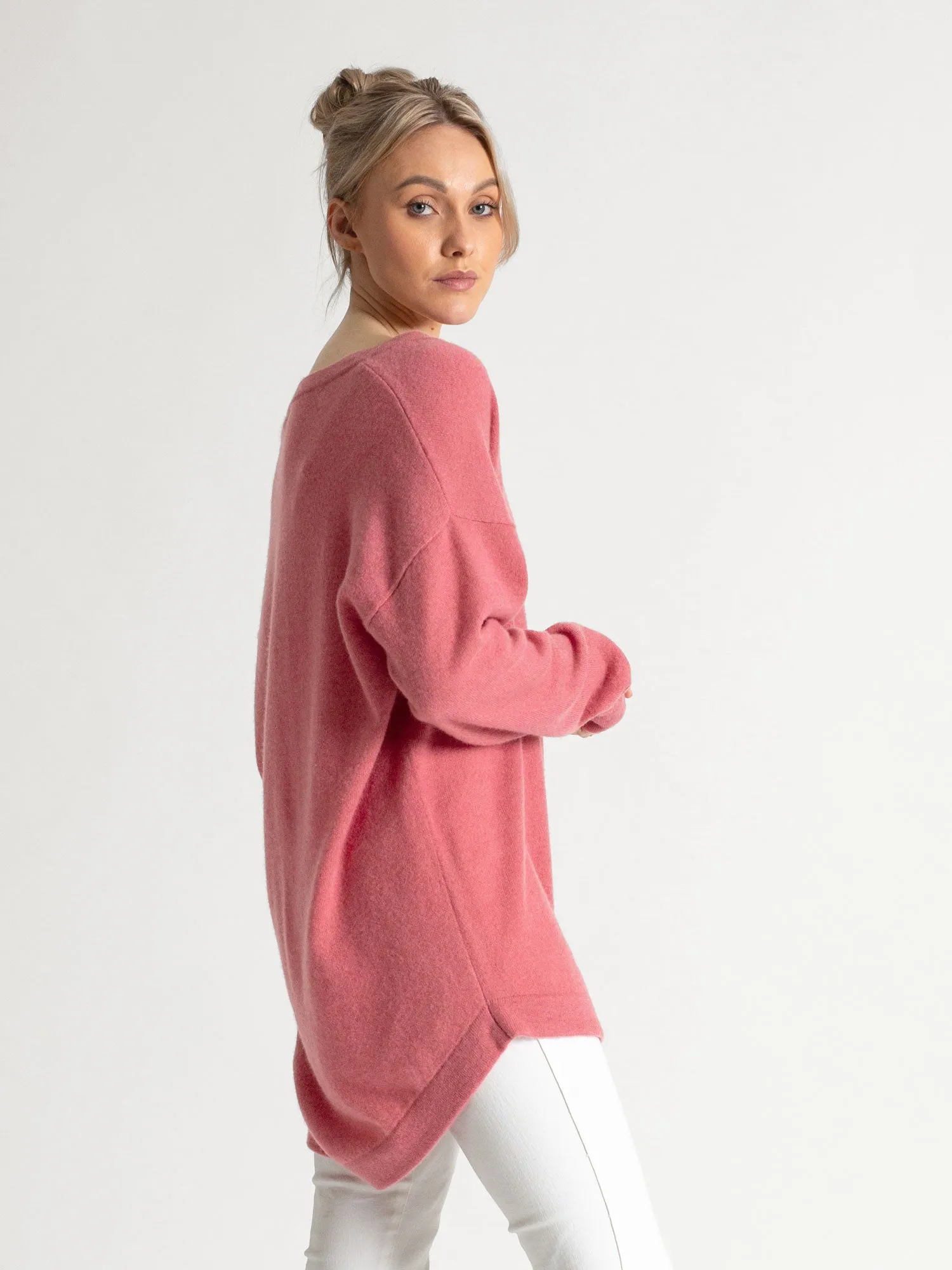 Cashmere sweater "Alva" - pink berry