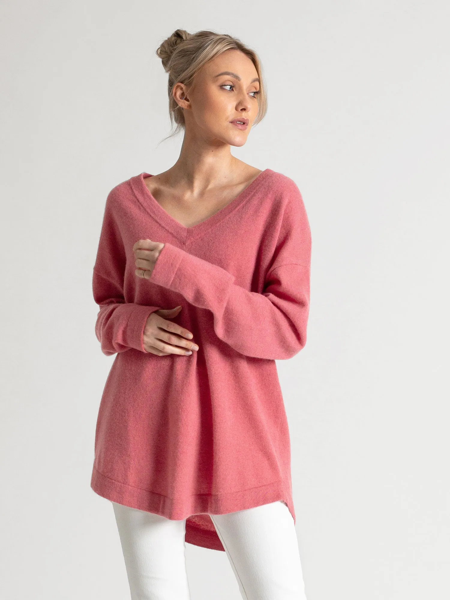 Cashmere sweater "Alva" - pink berry