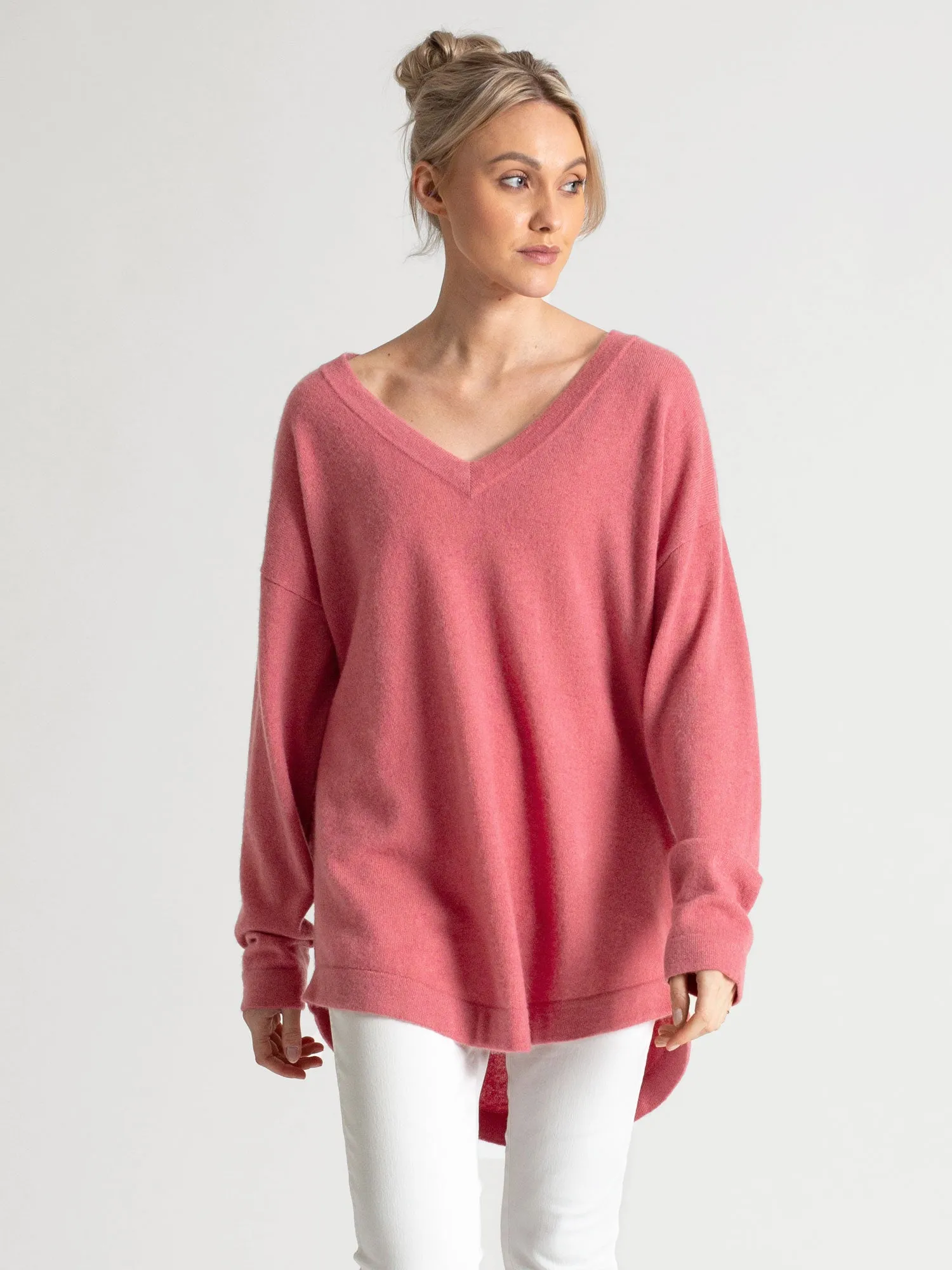 Cashmere sweater "Alva" - pink berry