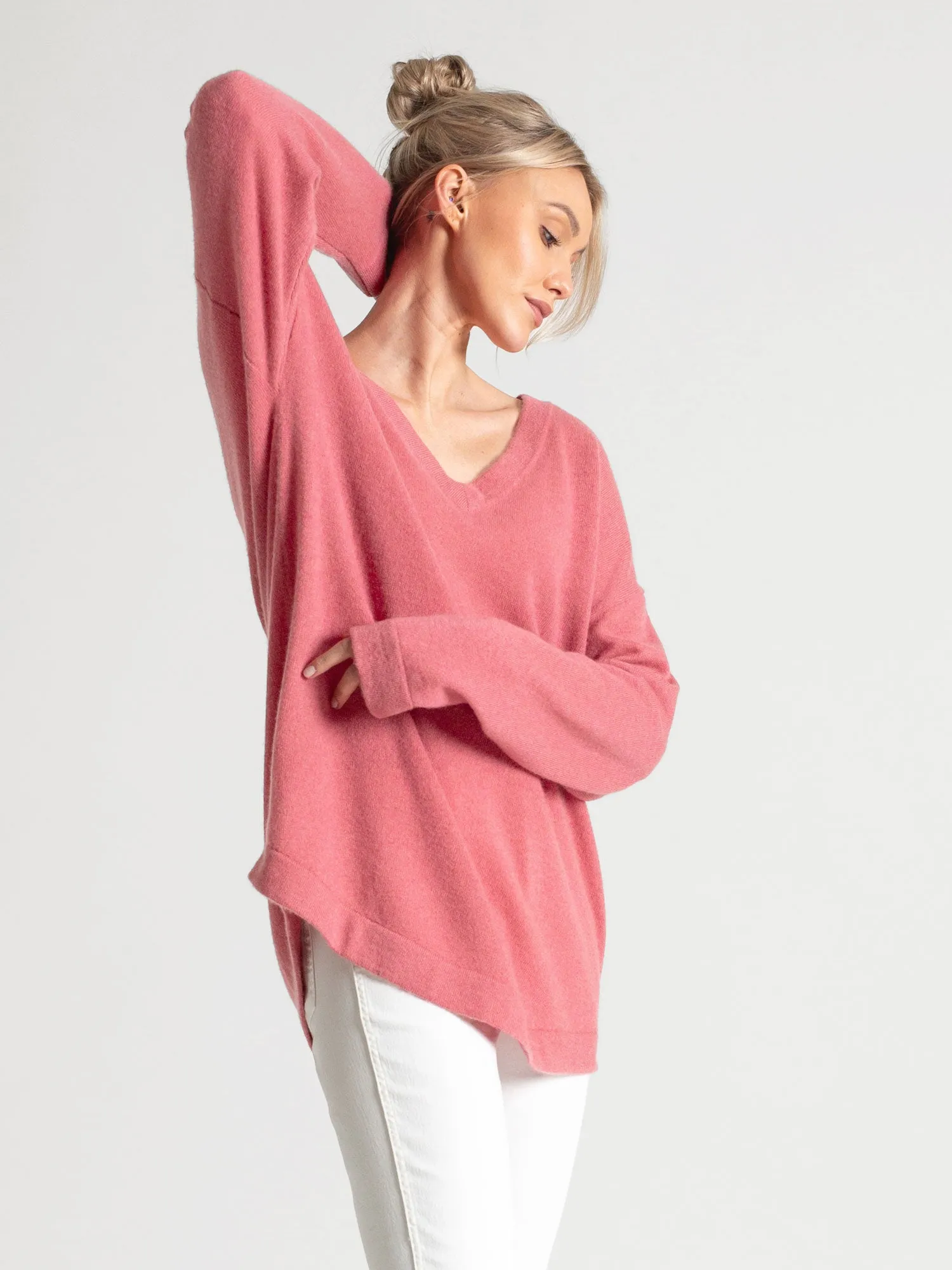 Cashmere sweater "Alva" - pink berry