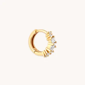 Celestial Crystal 8mm Hoop in Gold