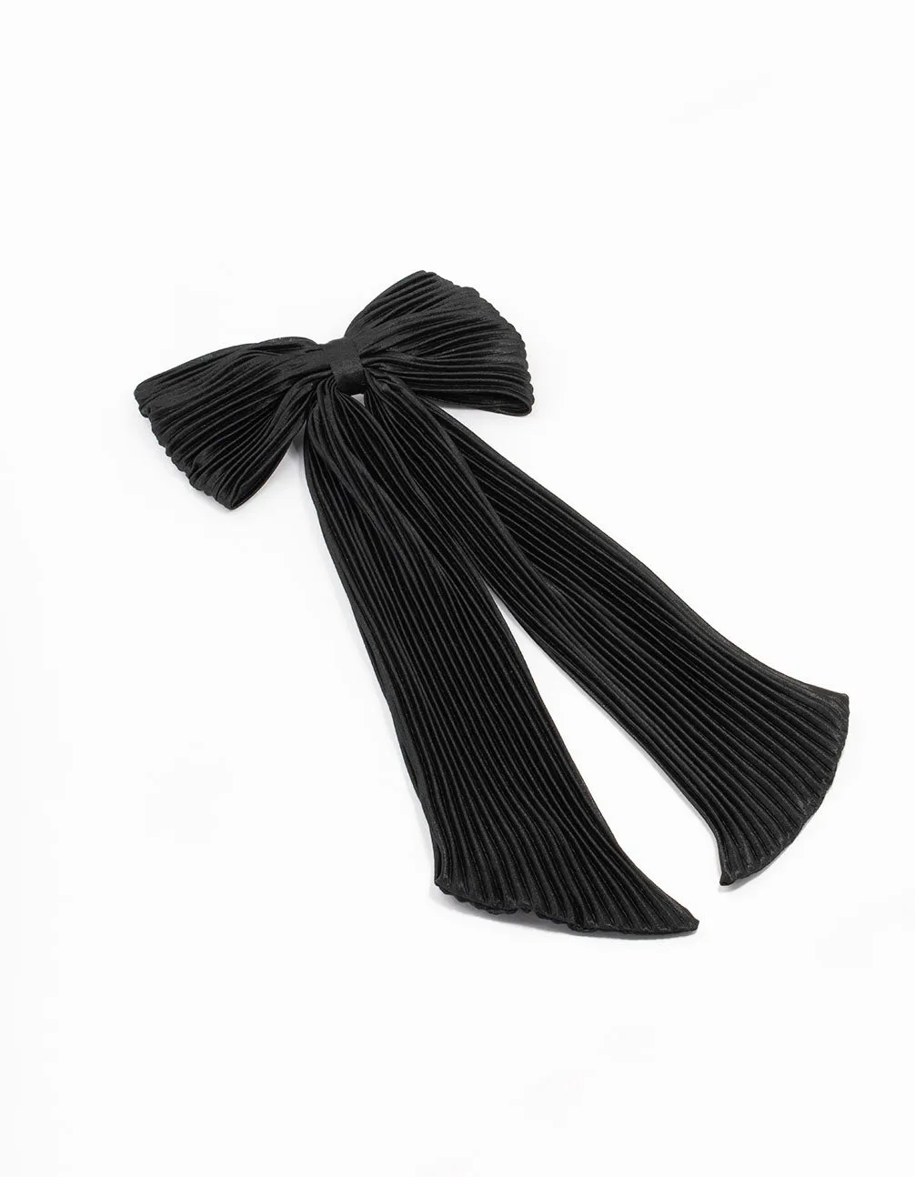 Classic Black Plisse Bow Clip