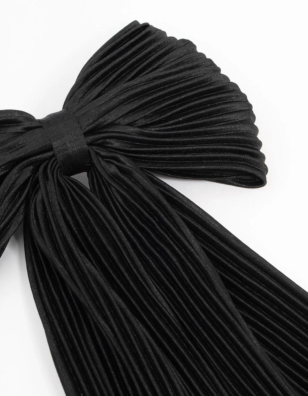 Classic Black Plisse Bow Clip