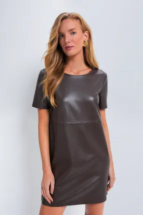 Dark Chocolate London Faux Leather Dress