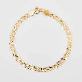 Diamond Cut Braid Chain Bracelet