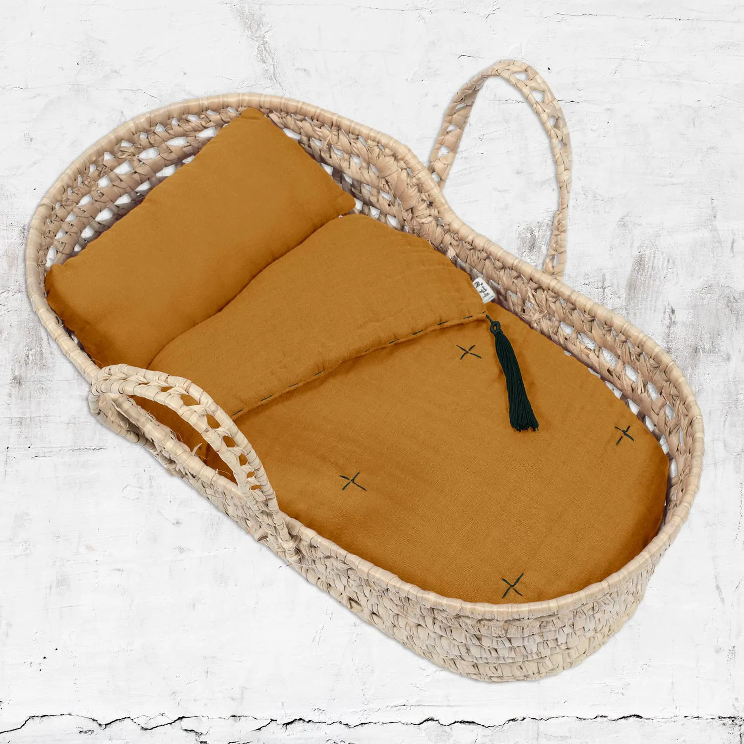 Doll Basket & Linen Set - S024 Gold