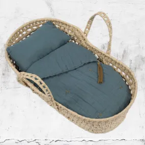 Doll Basket & Linen Set - S032 Ice Blue