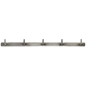 Five Metal Hook Rack - Stainless Steel 50cm