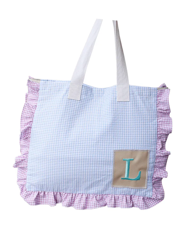 France Sunflower Blue Bag