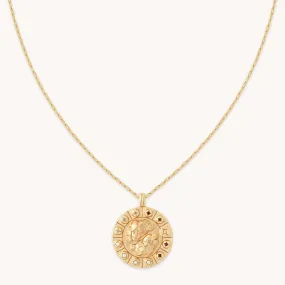 Gemini Bold Zodiac Pendant Necklace in Gold