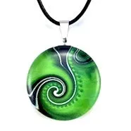 Green Dot Wave Pendant