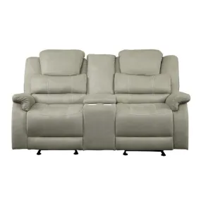 Homelegance Furniture Shola Double Reclining Loveseat in Gray