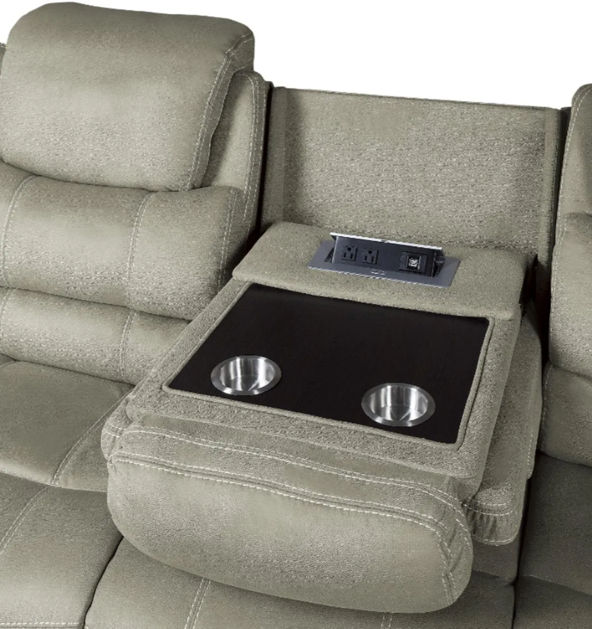 Homelegance Furniture Shola Double Reclining Sofa in Gray