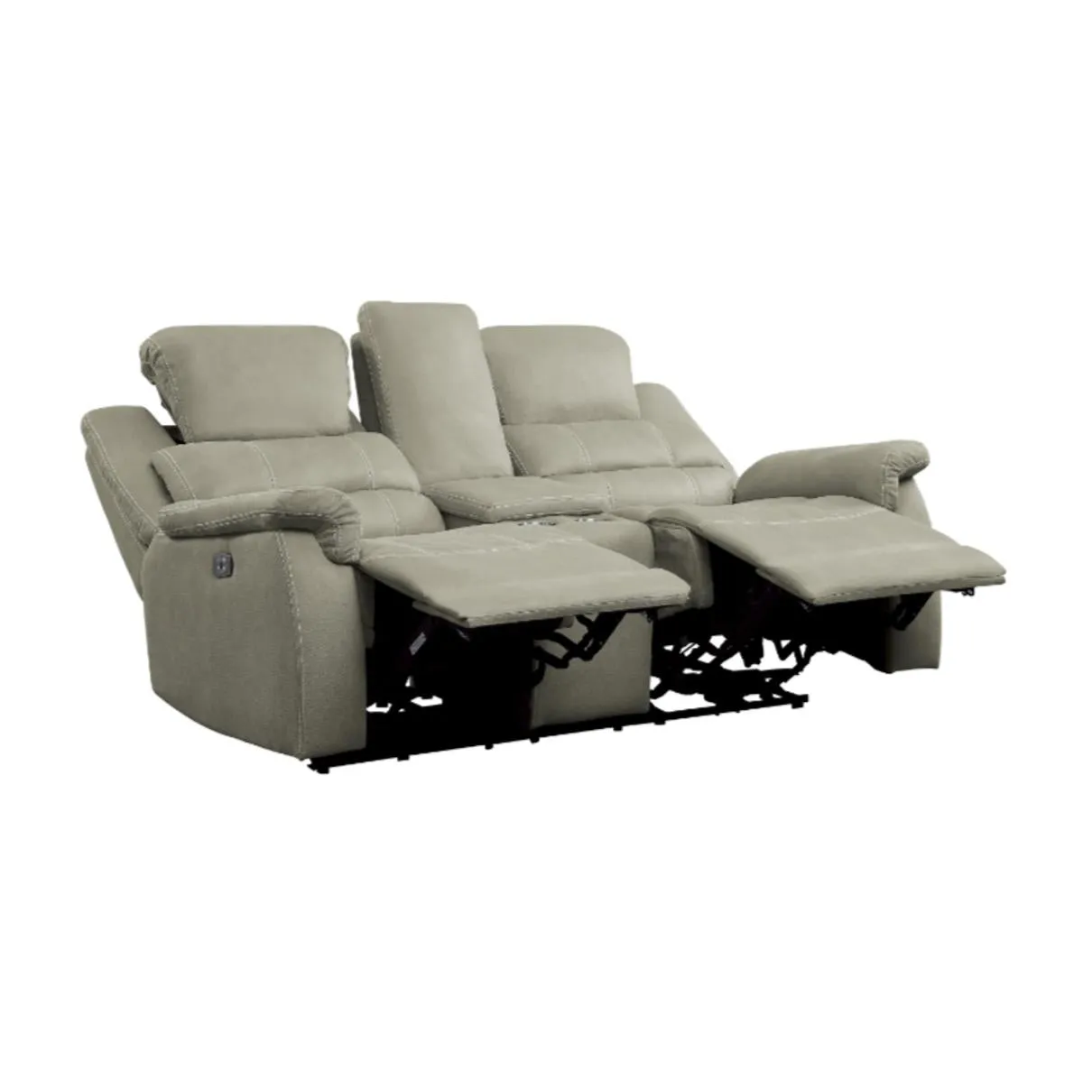 Homelegance Furniture Shola Power Double Reclining Loveseat in Gray