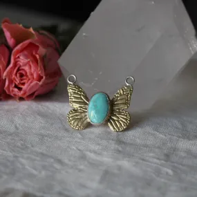 Interchangeable Butterfly Pendant with Whitewater Turquoise set Sterling silver