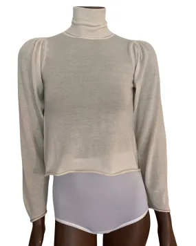 IVORY CASHMERE FEATHER WEIGHT TNECK SIZE M