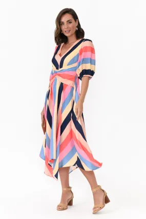 Keanu Carnival Stripe V Neck Dress