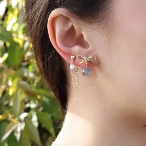 Labradorite and Moonstone Earring Stack