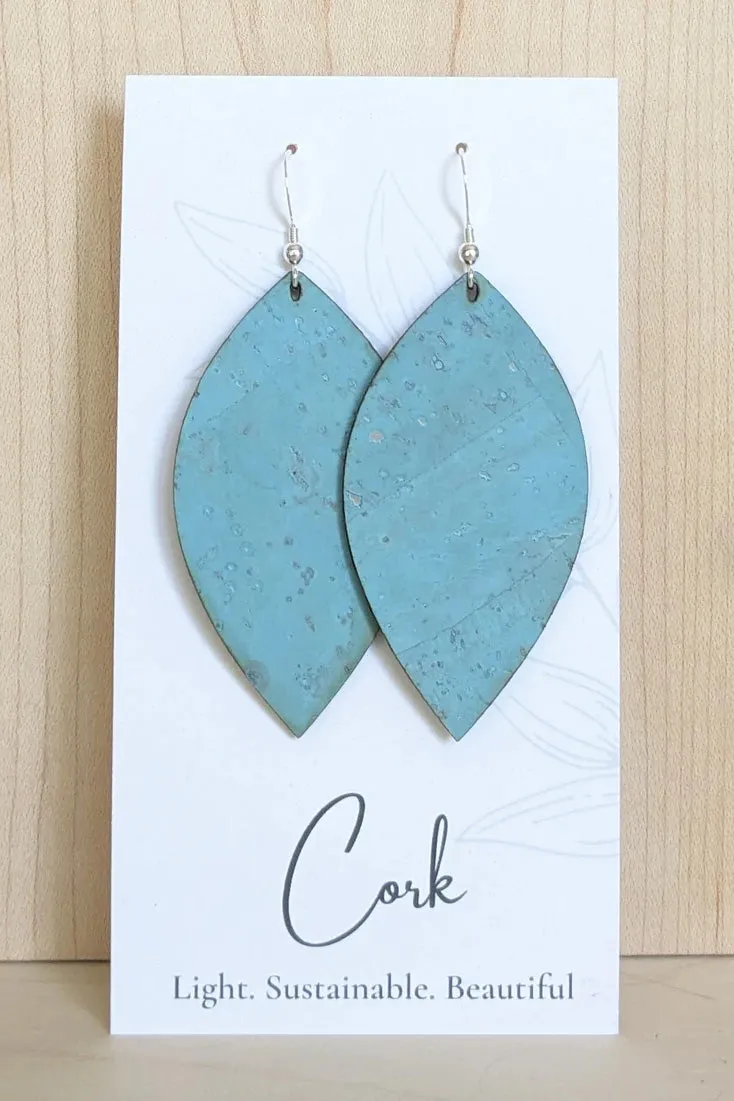 Leaf Shaped Cork Earrings