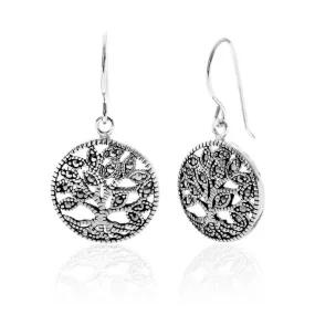 Life Earrings, Silver