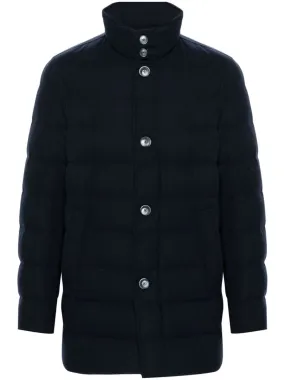 NAVY RECYCLED CASHMERE PADDED JACKET