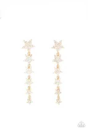 Paparazzi Americana Attitude - Gold Star Earrings