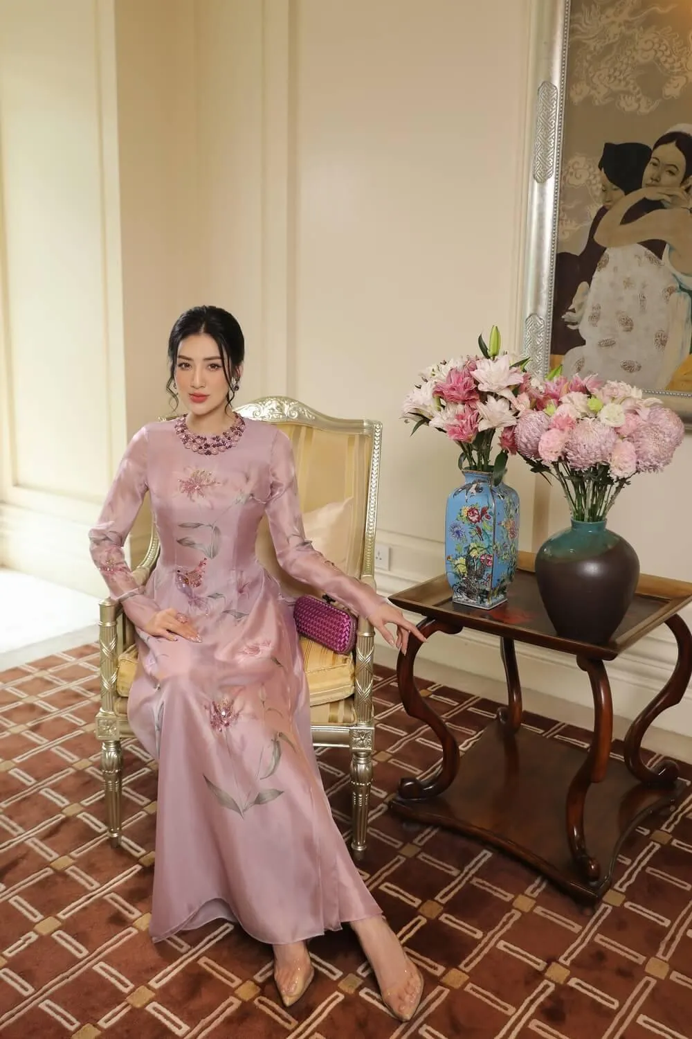 Phyllis Round Neck Ao Dai