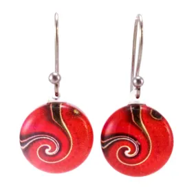 Red Dot Wave Earrings