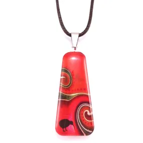 Red Kiwi Dot Pendant