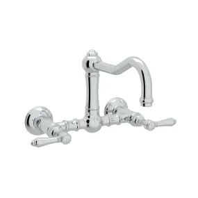 ROHL Acqui Wall Mount Column Spout Bridge Kitchen Faucet