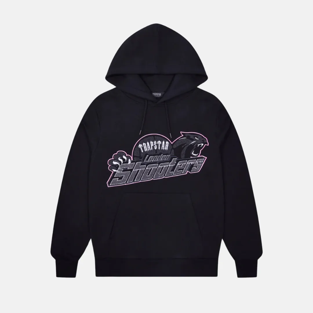 Trapstar Chenille Shooters Hoodie - Black/Pink