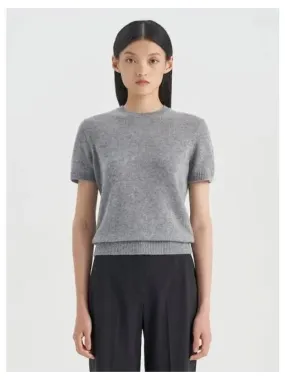 Women s Feather Cashmere Basic T Shirt Gray Domestic Product