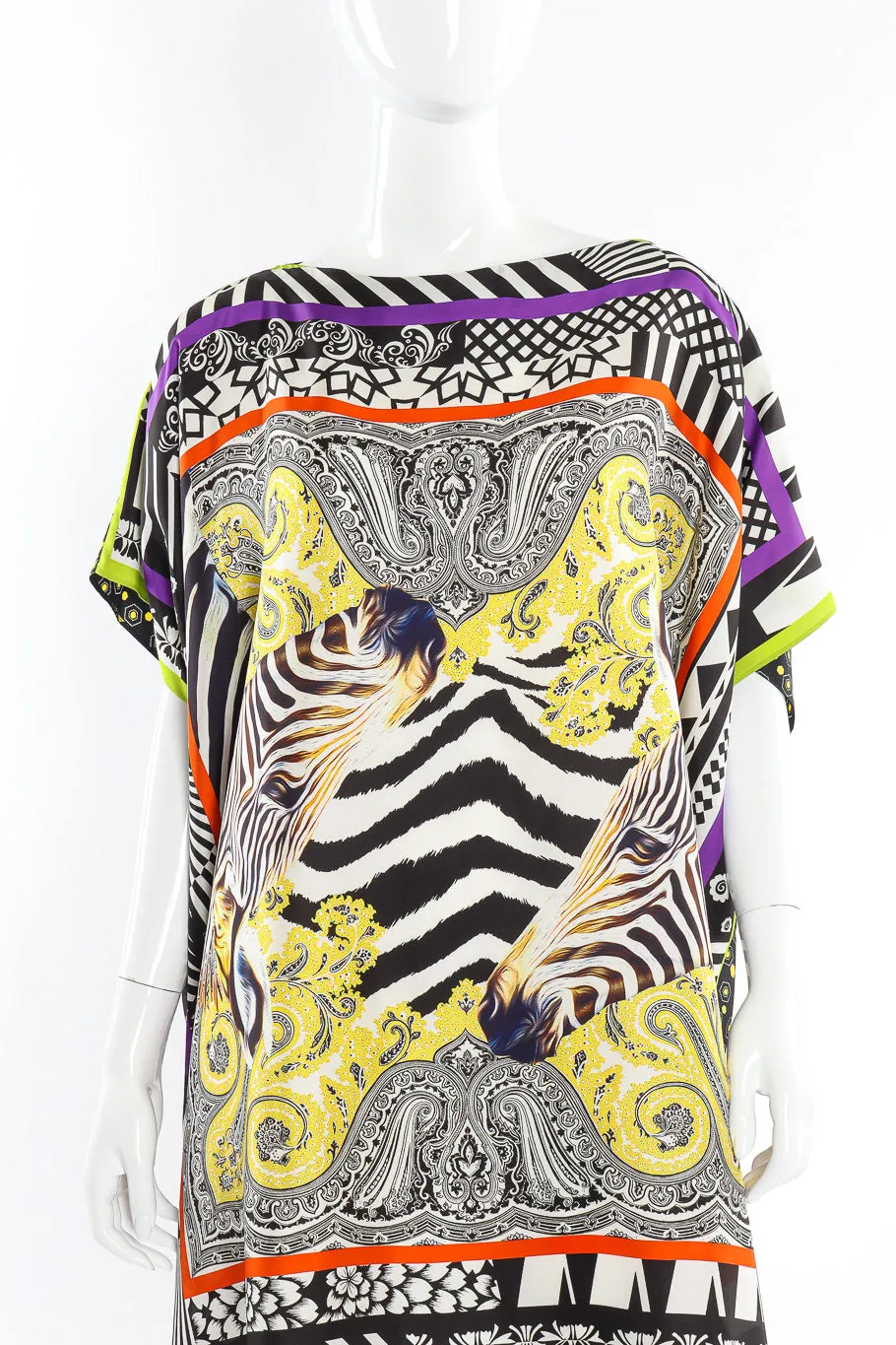 Zebra Floral Silk Scarf Top